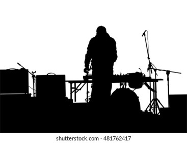 DJ for a music remote control on stage
