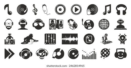 DJ music set icons vector illustration design.
