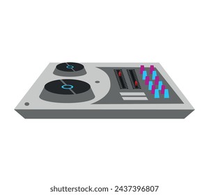 dj music turntable isolated illustration