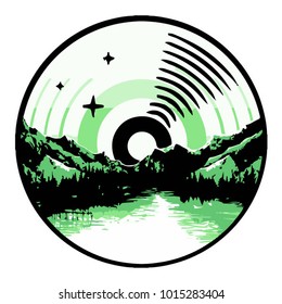 dj natue greean logo vector