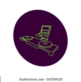 DJ neon logo