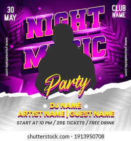 Dj Night Music Party Social Media Post And Web Banner Template