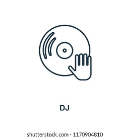 Dj outline icon. Simple element illustration. Dj icon in outline style from party icon collection. Design for mobile and web design, apps, software, print.