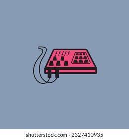 Dj Pad Deck vector icon black and pink music