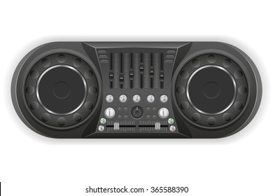 dj panel console sound mixer vector illustration isolated on white background