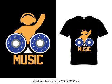 Dj party Black Tshirt Design