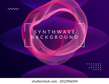 Dj party. Dynamic fluid shape and line. Geometric discotheque magazine concept. Neon dj party flyer. Electro dance music. Techno trance. Electronic sound event. Club fest poster.