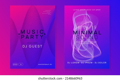 Dj party. Dynamic fluid shape and line. Cool show banner set. Neon dj party flyer. Electro dance music. Techno trance. Electronic sound event. Club fest poster.