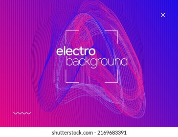 Dj party. Dynamic fluid shape and line. Creative concert magazine concept. Neon dj party flyer. Electro dance music. Techno trance. Electronic sound event. Club fest poster.