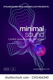 Dj party. Dynamic gradient shape and line. Curvy show brochure template. Neon dj party flyer. Electro dance music. Techno trance. Electronic sound event. Club fest poster.