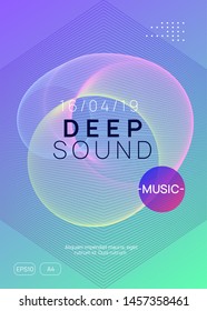 Dj party. Dynamic gradient shape and line. Digital concert brochure concept. Neon dj party flyer. Electro dance music. Techno trance. Electronic sound event. Club fest poster.