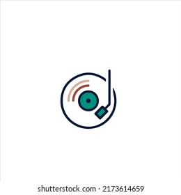 DJ Party icon design stock illustration on white background