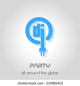 dj party invitation. vector illustration