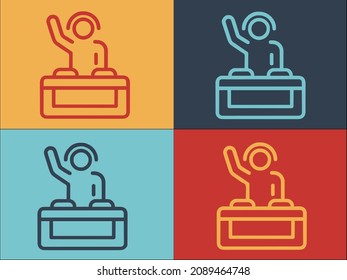 Dj Party Logo Template, Simple Flat Icon of party,music,dj