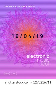 Dj party. Modern show invitation layout. Dynamic gradient shape and line. Neon dj party flyer. Electro dance music. Techno trance. Electronic sound event. Club fest poster.
