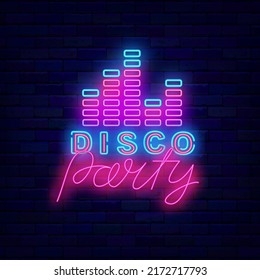 Dj Party Neon Signboard Music Equalizer Stock Vector (Royalty Free ...