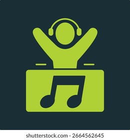 DJ Party vetor útil moderno Design de ilustração lindo colorido fundo verde.eps