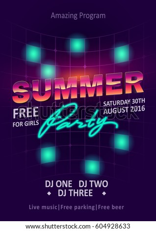 dj party vector flyer template tropical のベクター画像素材