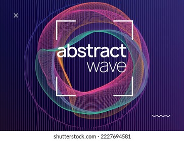 Dj party. Wavy concert invitation concept. Dynamic fluid shape and line. Neon dj party flyer. Electro dance music. Techno trance. Electronic sound event. Club fest poster.