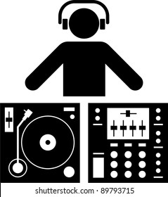 Dj Pictogram Stock Vector (Royalty Free) 89793715 | Shutterstock