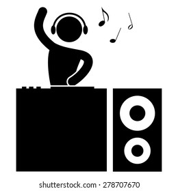 Dj Pictogram Silhouette Vector Icon Button Stock Vector (Royalty Free ...