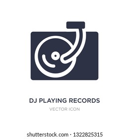 dj playing records icon on white background. Simple element illustration from Party concept. dj playing records sign icon symbol design.