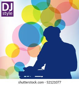 dj poster on the abstract background