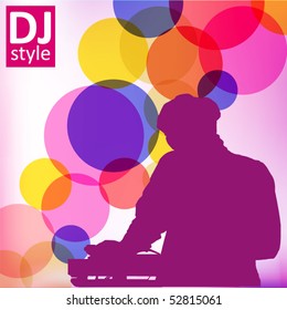 dj poster on the abstract background