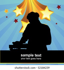 dj poster on the star background