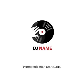 Dj record Music Logo
