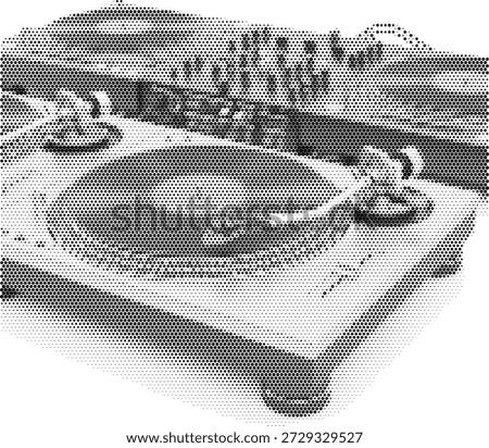 DJ record turntable for music party and club design concepts