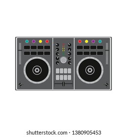 DJ Remote For Playing And Mixing Music. Isolated Vector Illustration.