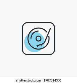 grupo de iconos del vector del disco retro de dj