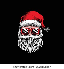 Diseño de vectores DJ Santa con barba blanca, ideal para diseños de camisetas, merch, carteles, etc