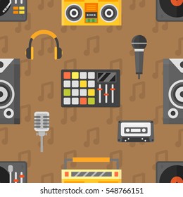 DJ seamless pattern vector.