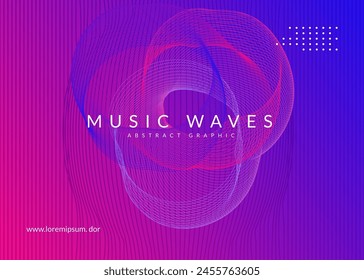 Dj Set. Concert Vector. Pink Party Background. Blue Sound Banner. Techno Trance Graphic. Edm Design. Psychedelic Disco Illustration. Violet Dj Set