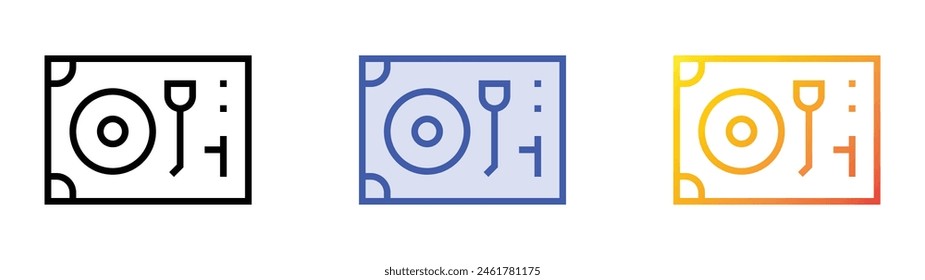 dj set icon. Linear, Blue Fill and Gradient Style Design Isolated On White Background