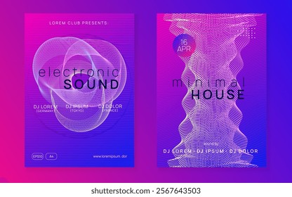 Dj Set. Nightclub Audio Illustration. Edm Banner. Green Music Background. Festival Cover. Party Electro Graphic. Violet Fest Flyer. Pink Dj Set