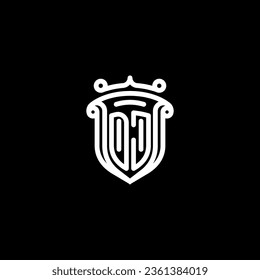 DJ shield initial monogram with high quality professional design that will print well