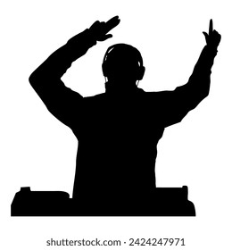 DJ Silhouette Dancing Illustration Design