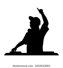 dj silhouette party illustration design