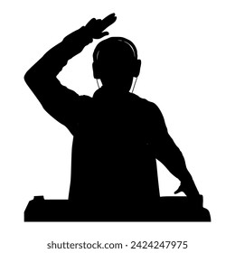 DJ Silhouette winkende Hand Illustration Design