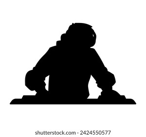 dj silhouette working illustration design