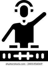 Icono de línea de vector único Dj