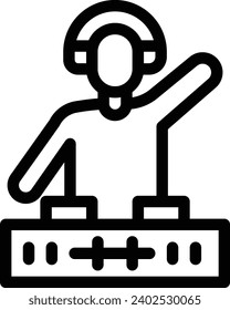 Dj single vector line icon 