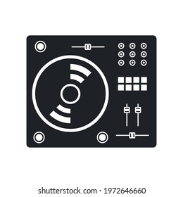 Dj sound mixer vector black filled icon isolated on transparent background. DJ mixer music equipment. Console with equalizer. 