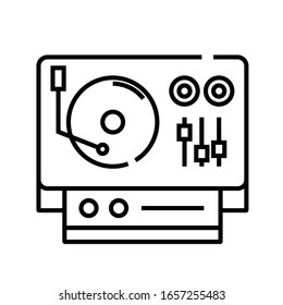 Dj station line icon, concept sign, outline vector illustration, linear symbol.