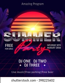 Dj Summer Party Night Club Show Stock Vector (Royalty Free) 398225602 ...