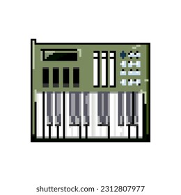 dj Synthesizer Audio-Spiel Pixel Art Retro-Vektorgrafik. Bit dj Synthesizer Audio. alte Vintage-Illustration
