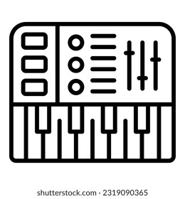 Dj synthesizer icon outline vector. Music piano. Audio techno